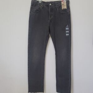 NwT Levi's 501xx Jeans Womens sz 29 Black Wash Raw Hem Denim